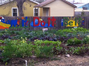Amy Nau in the garden